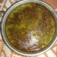 A picture of Moong dal with  spinach (saagpaita).