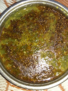 A picture of Moong dal with spinach (saagpaita).