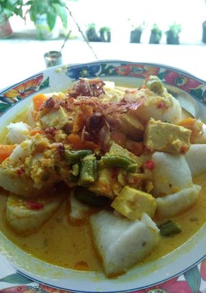 Foto resep Lontong sayur (wortel, buncis & tahu) NO MSG