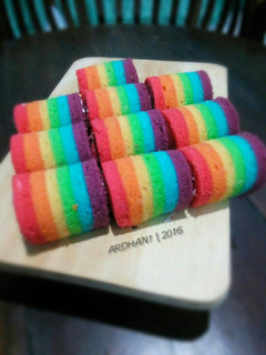 Foto resep Mini Rainbow Roll Cake