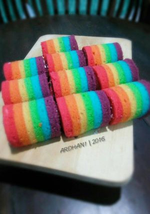 Foto resep Mini Rainbow Roll Cake
