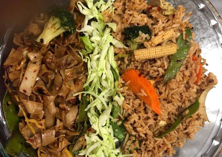 Steps to Prepare Perfect Thai crazy noodles with fried rice