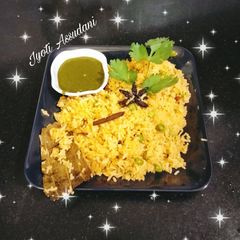 A picture of Onion pulao Sindhi Special Bhughal Rice.