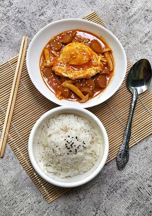 Foto resep Sosis Jamur Telur Saus Pedas