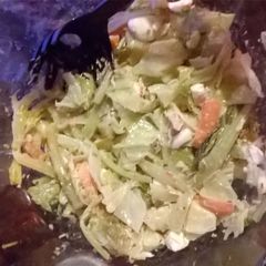 A picture of Cabbage and eggs salad.