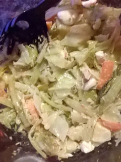 A picture of Cabbage and eggs salad.