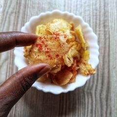 A picture of Spicy homemade crisps.