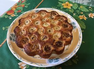 Une photo de Gâteau fondant multi fruits (coings, pomme, bananes)