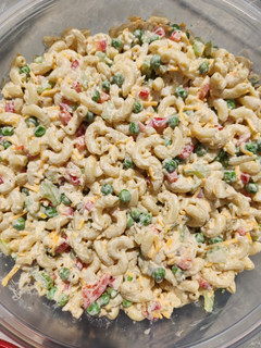 A picture of Jeannie's Macaroni Salad.