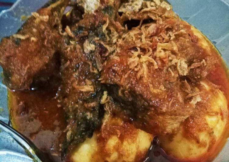 Resep Masak Merah/Habang Ikan Haruan+Telur Bebek Anti Gagal