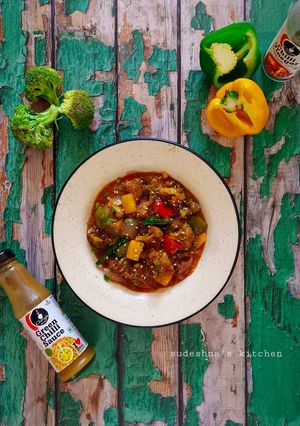 A picture of Broccoli Manchurian 🥦.