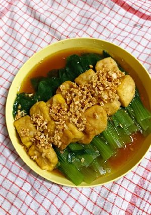 Foto resep Tumis Pakcoy Tahu Bawang Putih
