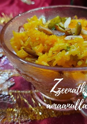 A picture of Mango Zarda or Aamras Zarda Pulao.