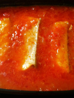 Una foto de Bacalao a la roteña microondas