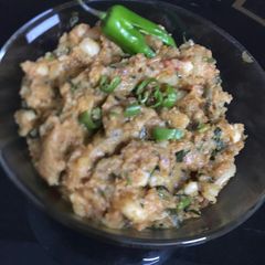 Aloo ki bhujiya A picture of Aloo ki bhujiya.