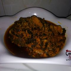A picture of Ugu soup with egusi.