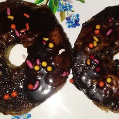 A picture of Chocolate Donuts in 5 minutes | bread donuts |.