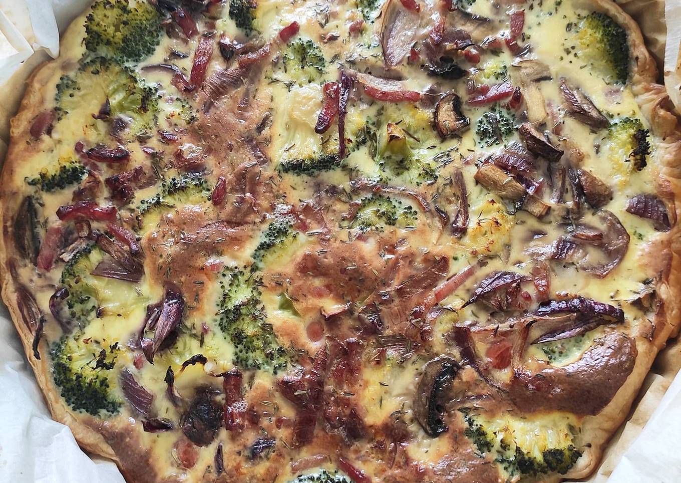 Quiche lardons et brocoli