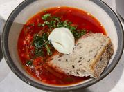 A picture of vegetarian borscht