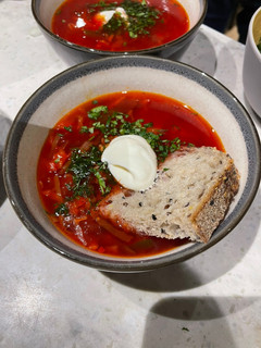 A picture of Vegetarian borscht.