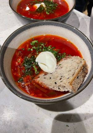 A picture of Vegetarian borscht.