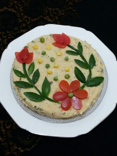 عکسی از دستور تزئین سالاد الویه