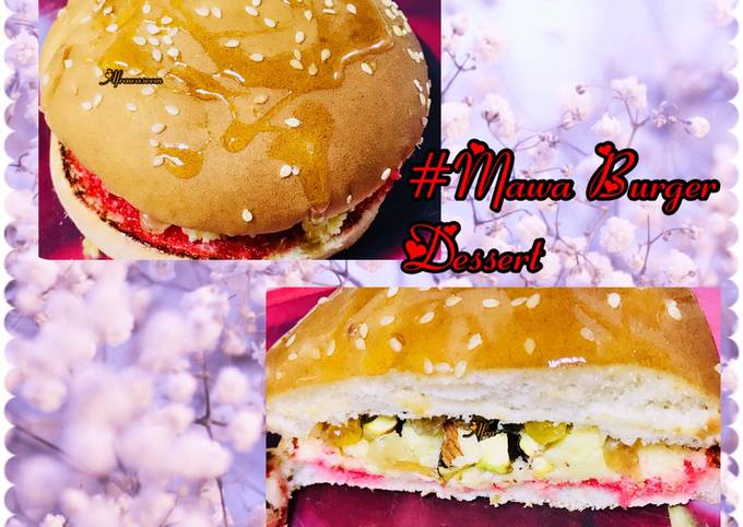 Mawa burger dessert / sweet burger dessert