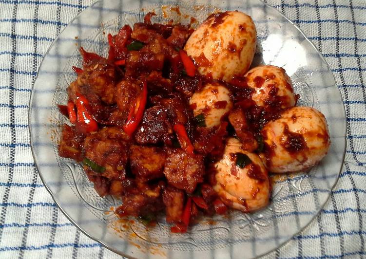 Telor Tempe Balado Bumbu Bamboe