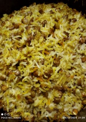 عکسی از دستور برنج عدس با رنگه