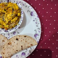 A picture of Paneer Mushroom Bhujiya.