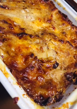 A picture of Lasagna with Meat Sauce.