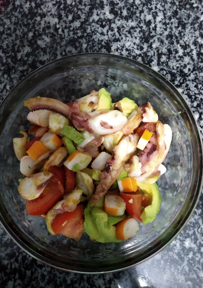 Una foto de Ensalada con rejo a la plancha