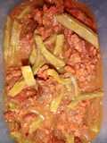 Longaniza en salsa con nopales