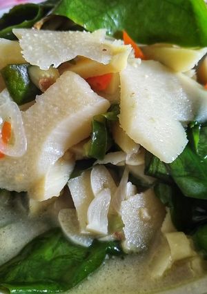 Foto resep Sayur rebung daun melinjo