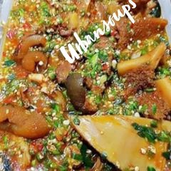 A picture of Okoro Soup.