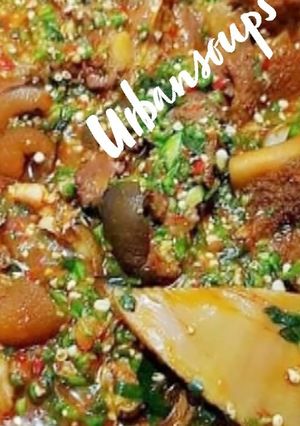 A picture of Okoro Soup.