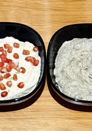Una foto de Baba ganoush y mutabal