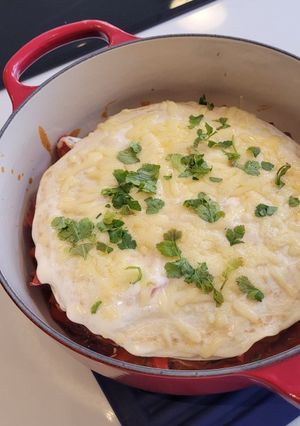 A picture of Enchilada Lasagne.