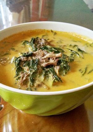 Foto resep Gulai daun ubi aka daun singkong dengan jamur kriket