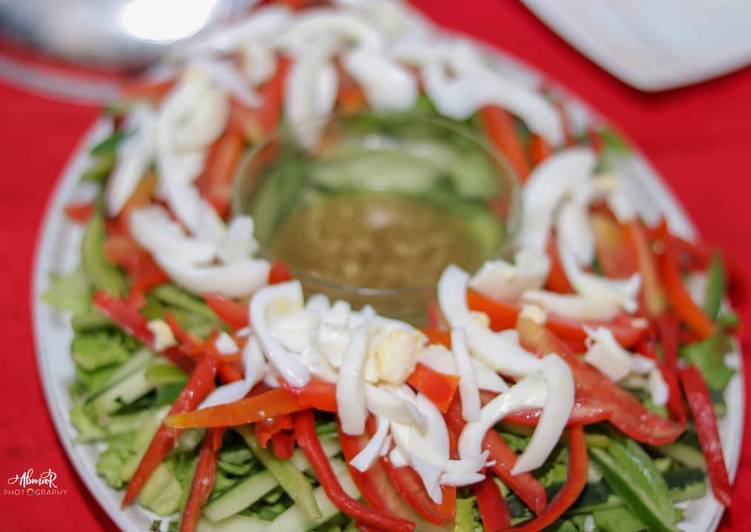 Recipe of Favorite Vegetables salad with venigrate dressing