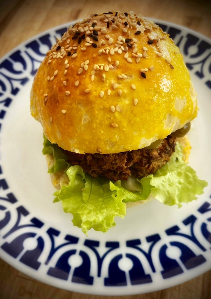 Una foto de Hamburguesa de pollo casera (en airfryer)