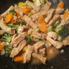 White pepper Pork Stirfry A picture of White pepper Pork Stirfry.