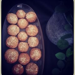 Vegan gluten free tahini cookies A picture of Vegan gluten free tahini cookies.