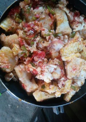 A picture of Left over ugali toast.