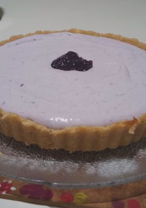 Una foto de Tarta de crema de arándanos