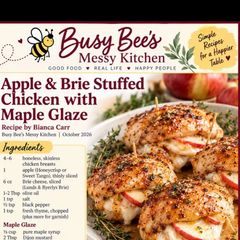 A picture of Apple Stuffed Brie Chicken w Maple Glaze.