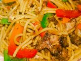 Spaghetti Ayam dan Cendawan Shiitake