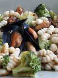 Malloreddus con broccoli, cozze e bottarga di muggine