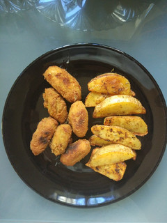 Una foto de Croquetas de cocido y patatas gajo "Deluxe"