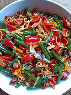 Foto resep Tumis kulit Melinjo Masak Teri